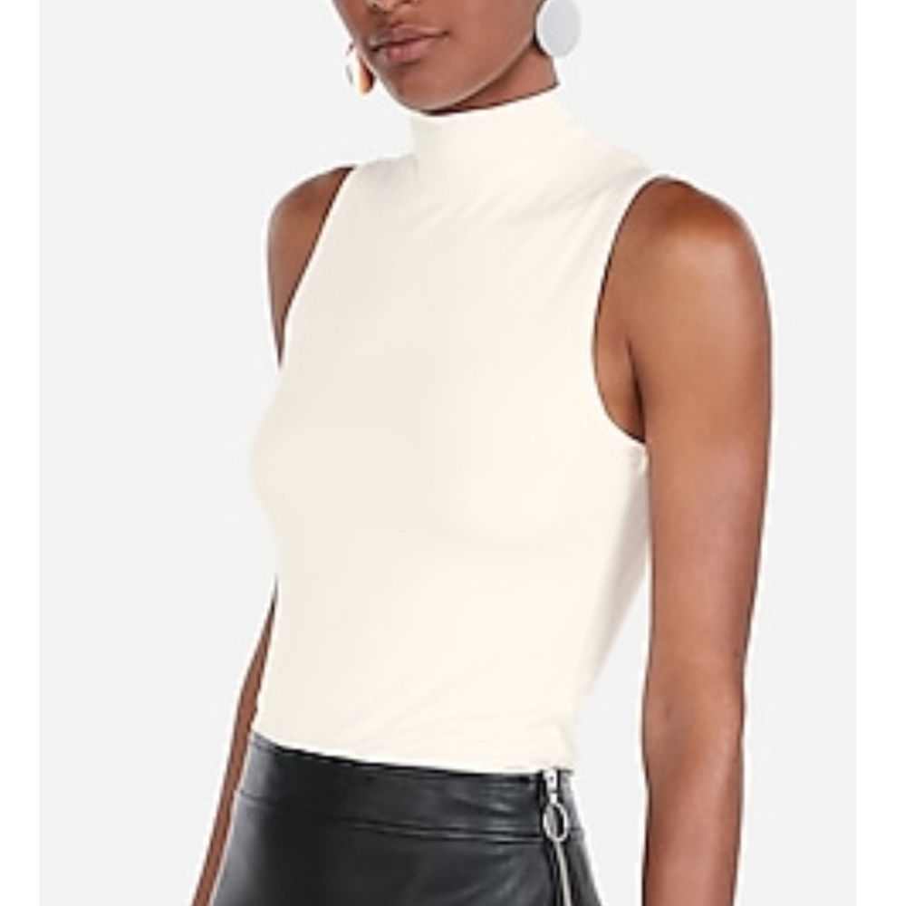 Sexy Orange Express Mock Neck Top